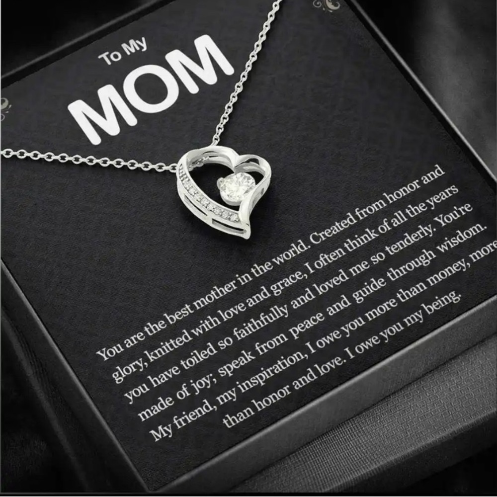 - Forever Love Heart Necklace Message Gift - Picture 2 of 6
